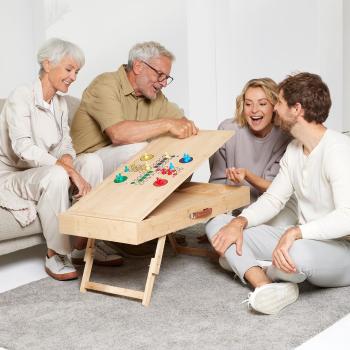 Die moderne Hausfrau Bambusový stůl na puzzle a deskové hry 4v1