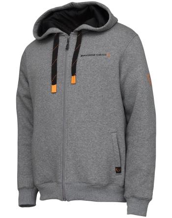 Savage gear mikina classic zip hoodie grey melange - s