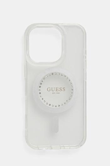 Obal na telefon Guess iPhone 16 Pro 6.3 bílá barva, GUHMP16LPFTDTEH