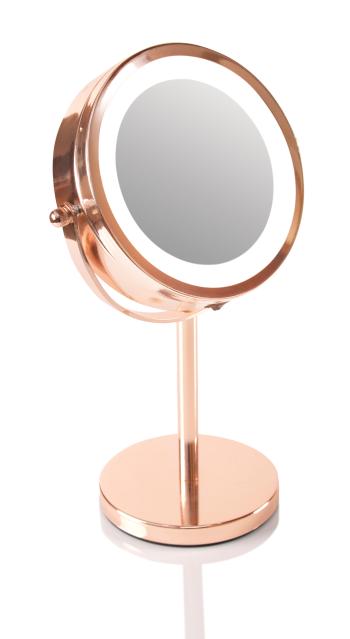 Rio-Beauty Oboustranné kosmetické zrcátko (Rose Gold Mirror)