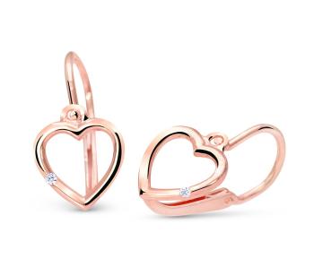 Cutie Jewellery Zlaté srdíčkové náušničky se zirkonem C2761-10-X-4 bílá