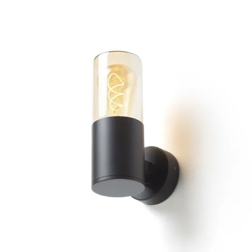 RED - DESIGN RENDL RENDL QUINN nástěnná černá jantarové sklo 230V E27 11W IP54 R14129