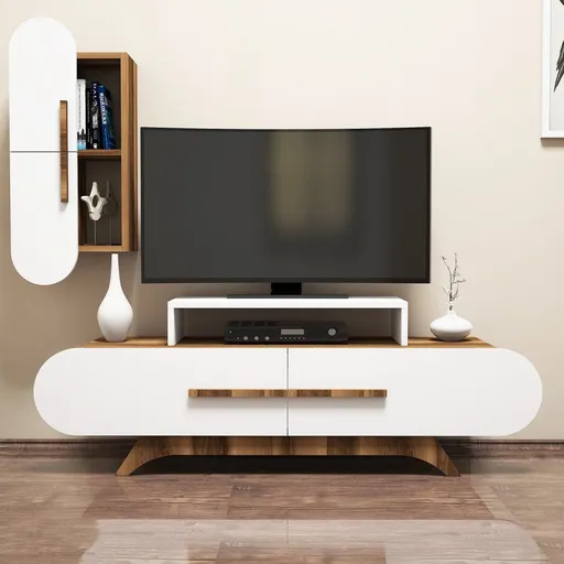 TV stěna / Sestava pod TV Rose S - Walnut, White