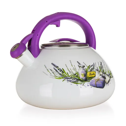 Smaltovaná pískací konvice LAVENDER 3 l