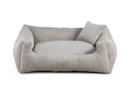 Vsepropejska Manšestr pelech pro psa s polštářkem Barva: Šedá, Rozměr (cm): 65 x 55