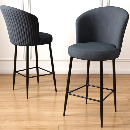 Bar Stool Set (6 Pieces) Alte - Anthracite, Black