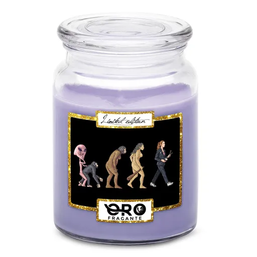 Svíčka Evoluce kosmetičky (Vůně svíčky: Levandule)