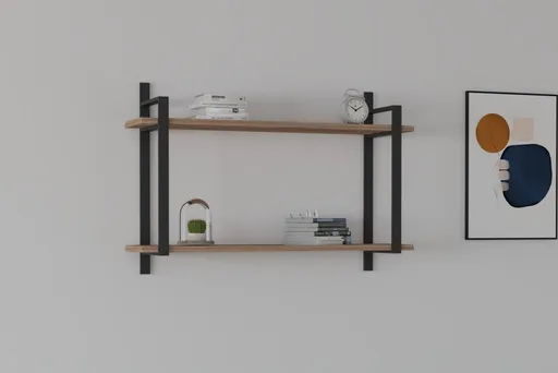 Nástěnná police Abat - Walnut