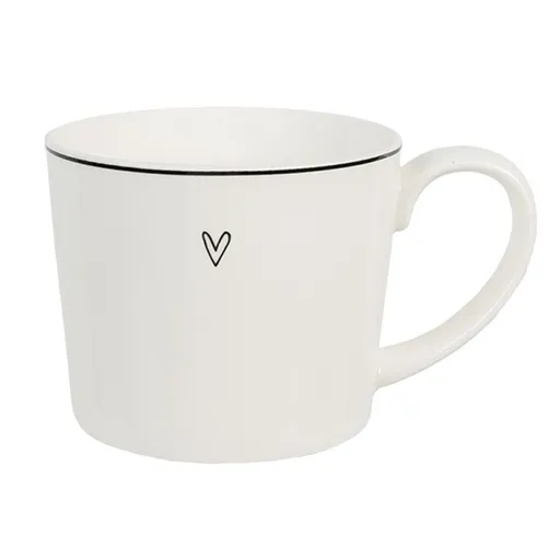 Bílý hrnek se srdíčkem Lovely Day - 12*8*7 cm / 275 ml 6CEMU0142