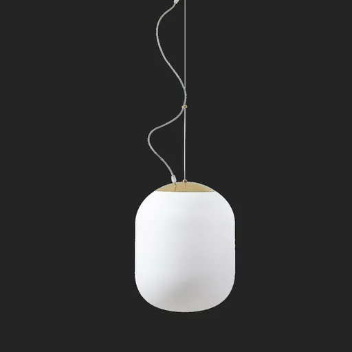 OSMONT TAN62350 TANIA L1 HP závěsné skleněné svítidlo mosaz leštěná / bílá IP40 3000 K 52W LED DALI