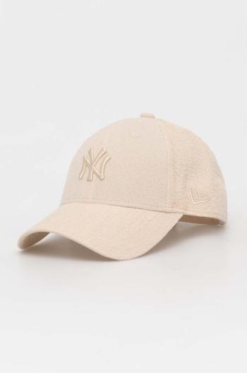 Kšiltovka New Era béžová barva, s aplikací, NEW YORK YANKEES