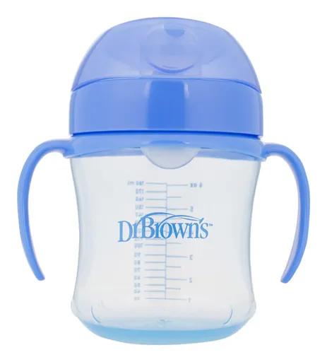 DR.BROWN'S Hrnek s měkkým náustkem 180ml 6m+, modrý (TC61004-INTL)