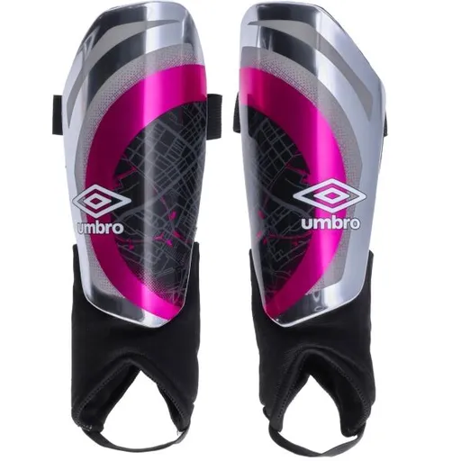 Umbro NEO PRO TECTA II GUARD W/ANKLE SOCK Pánské fotbalové chrániče, stříbrná, velikost