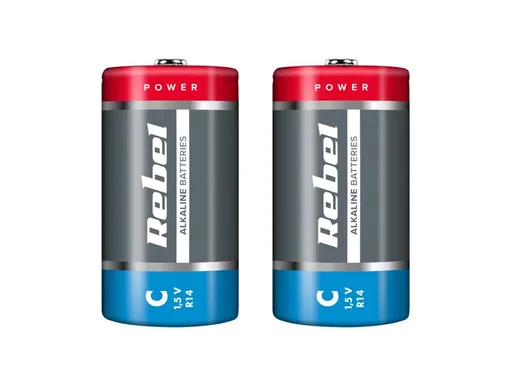 Baterie C (R14) alkalická REBEL Alkaline 2ks / shrink BAT0063