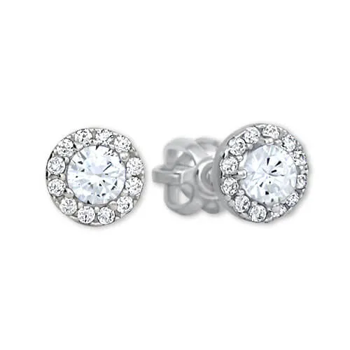 Soliter Zlaté kulaté náušnice s čirým krystalem 239 001 00806 07