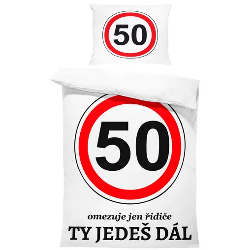Povlečení Ty jedeš dál – výběr věku (Rozměr : 1x140/200 + 1x90/70, věk: 50)