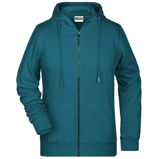 James & Nicholson (Daiber) Dámská mikina na zip z biobavlny 8025 - Petrolejový melír | XL