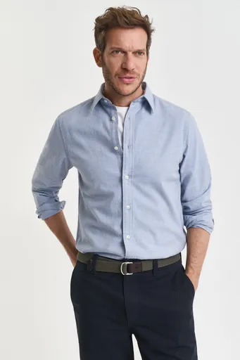 KOŠILE GANT REG FLANNEL MELANGE SHIRT LT BLUE MELANGE