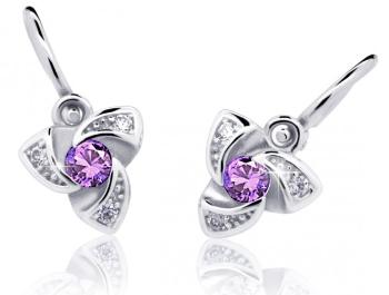 Cutie Jewellery Dětské náušnice z bílého zlata C2203-10-X-2 fialová