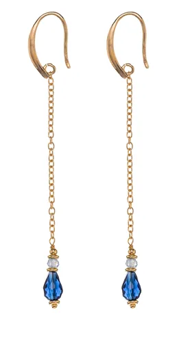 Alisia Pozlacené dlouhé náušnice se zirkonem a krystalem AL5226.01.000