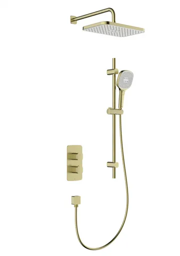 KFA Sada sprchová Malaga, termostatická, podomítková s posuvným drážkovým ramenem, PVD broušené zlato 5759-301-31