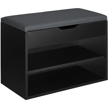 Lavička na boty Jasmina s podsedákem 60 × 30 × 43,5 cm černý (403615)