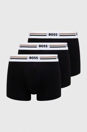 Boxerky BOSS 3-pack pánské, černá barva, 50492200