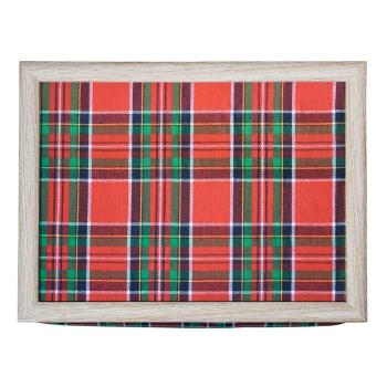 Červený podnos na nohy s károvaným motivem Tartan - 43*33*7cm RNLTTT