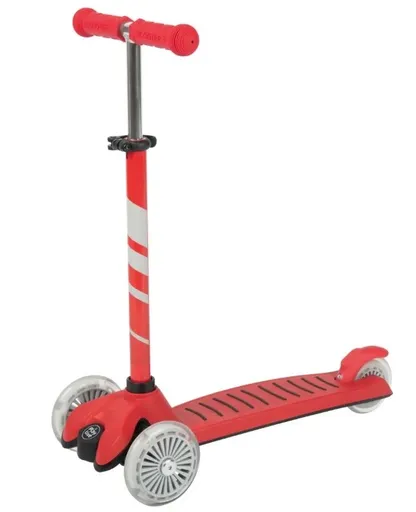 KidLand Dětská trojkoloběžka s LED kolečky KS-13380 červená