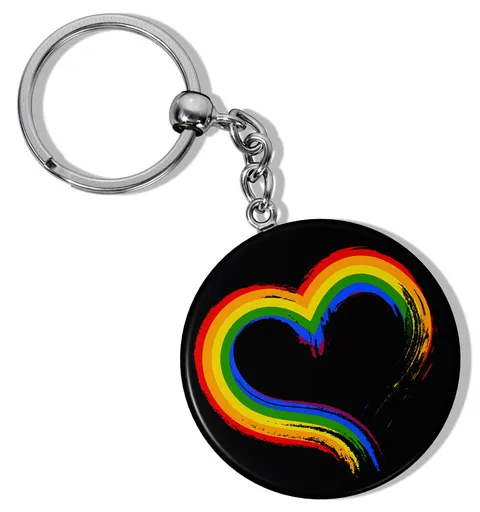 Klíčenka kulatá LGBT heart