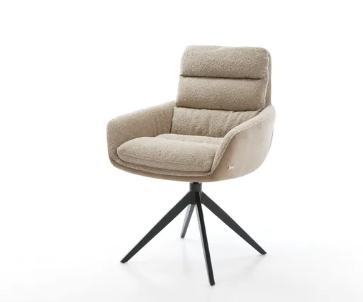 Jídelní židle Abelia-Flex s područkami mix materiálů béžová