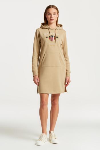 ŠATY GANT D1. BANNER SHIELD HOODIE DRESS DARK KHAKI