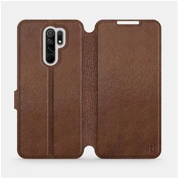 Flip pouzdro na mobil Xiaomi Redmi 9 - Hnědé - kožené -  Brown Leather (5903516313181)
