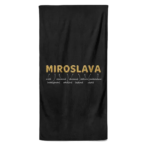 Osuška Ženská jména – GOLD (Jméno: Miroslava, Velikost osušky: 100x170cm)
