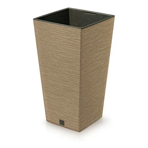Květináč FURU SQUARE ECO WOOD s vkladem 39,5 cm, hnědá, L