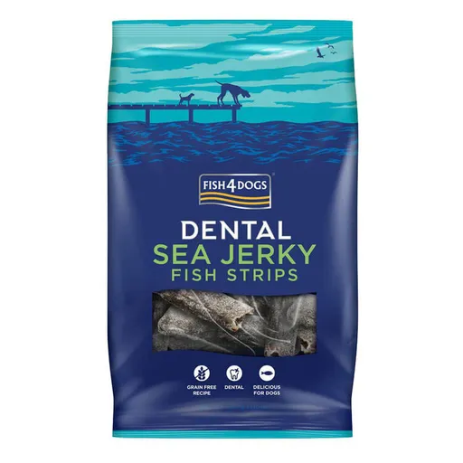 FISH4DOGS Pamlsky pro psy  DENTAL SEA mořská ryba - proužky  500 g