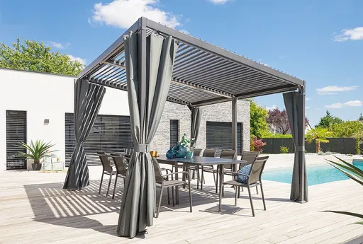 DEOKORK Zahradní hliníkový altán LUXURY 4x3 m (grafit)