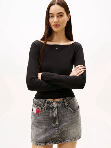 Tommy Jeans dámské černé tričko DW0DW21548BDS XL