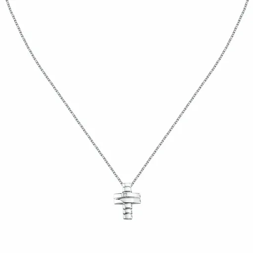 Morellato Náhrdelník z recyklovaného stříbra s diamantem Křížek Diamonds SAYE01