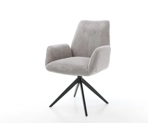 Jídelní židle Zoa-Flex manšestr stříbrno-šedá křížová podnož