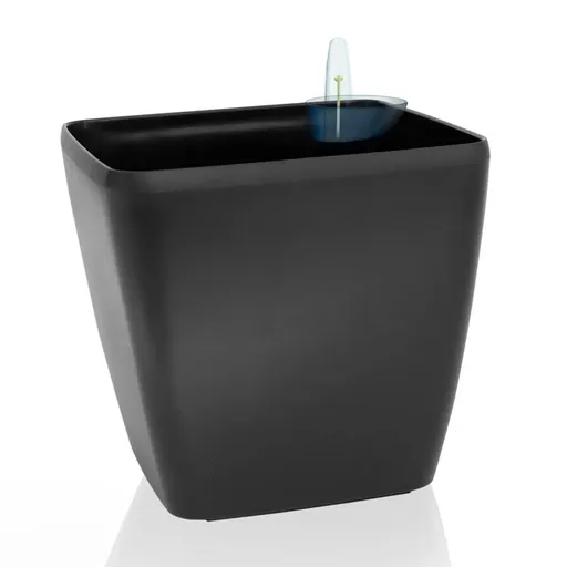 Flower Lover Samozavlažovací květináč Quadrato matt černá, 22 cm, 22 cm