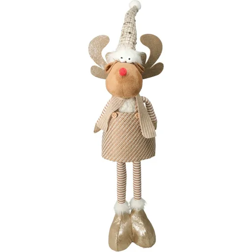 Vánoční stojící sobík Freda, teleskopické nohy, 14x12x49cm