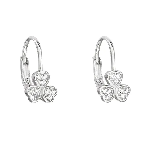 Evolution Group - Pavona Oslnivé visací náušnice Trojlístek se zirkony 11209.1