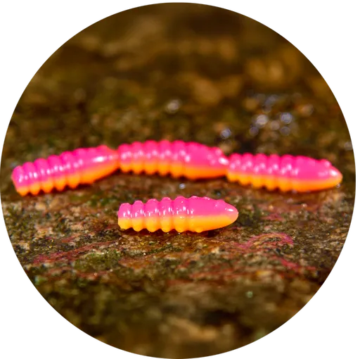 Redbass gumová nástraha trout grub tutti frutti uv color - 3x16 mm