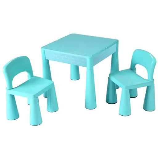 NEW BABY STŮL A ŽIDLE Stoleček a dvě židličky, tyrkysová, velikost