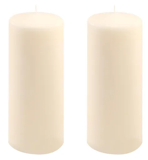 Krémové parafínové svíčky 25 cm, 180 h, 2 ks