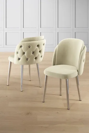 Sada židlí (4 kusy) Axle - Cream, Chrome
