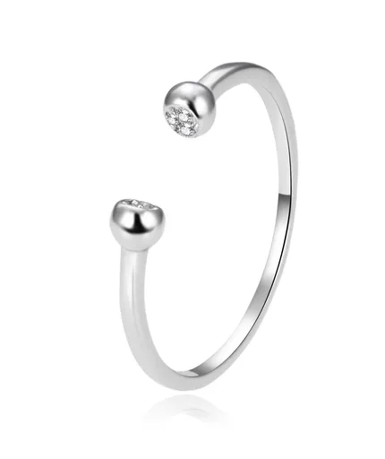 Agato Otevřený stříbrný prsten se zirkony AGT-R45W 52 mm