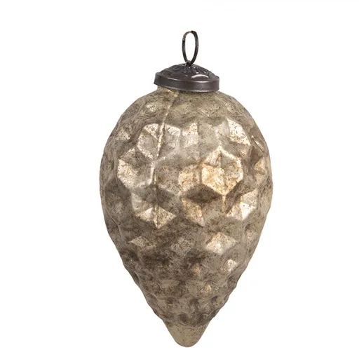 Zlatá vintage vánoční ozdoba - 8*11 cm Clayre & Eef