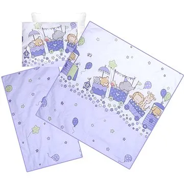 Zimní 4-dílná sada Lorelli do kočárku RANFORCE HAPPY TRAIN VIOLET (20800312303)